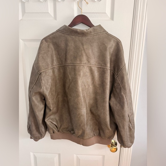 Princess Polly brown leather jacket. US size 4 - Picture 5 of 6